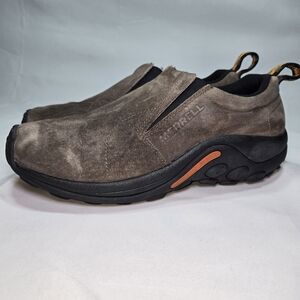 Merrell Jungle Moc Gunsmoke Gry Brwn Suede Slip On Shoes Mens 9.5 Hiking Comfort